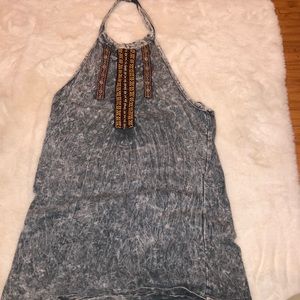 Acid wash halter top